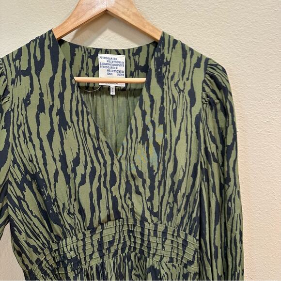 Baum Und Pferdgarten Green Black Long Sleeve Mini Dress 3 Medium - Picture 8 of 12